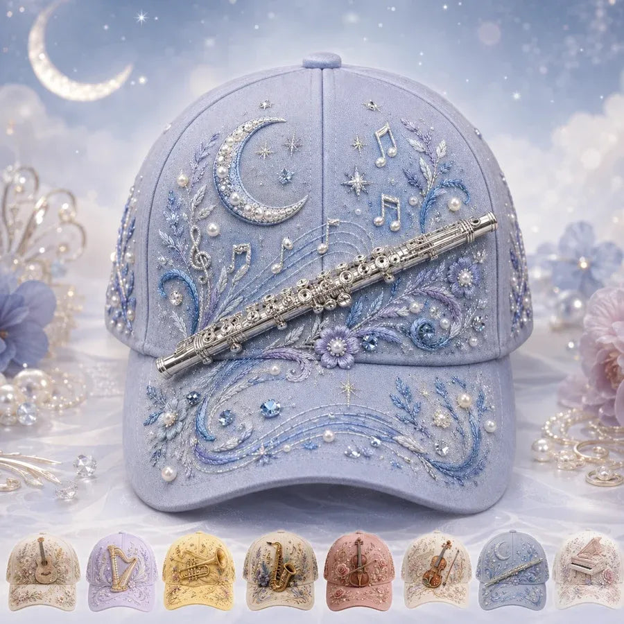 3D Music Lover Baseball Cap with Raised Piano Design