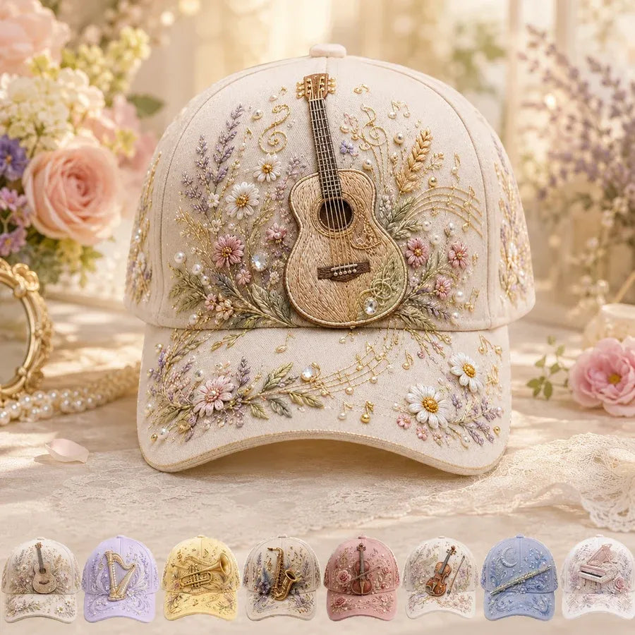 3D Music Lover Baseball Cap with Raised Piano Design
