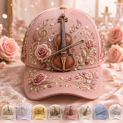 3D Music Lover Baseball Cap with Raised Piano Design