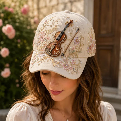 3D Music Lover Baseball Cap with Raised Piano Design