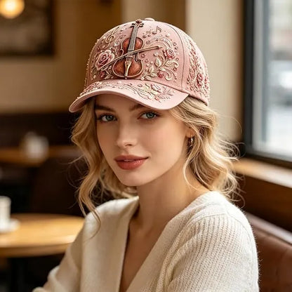 3D Music Lover Baseball Cap with Raised Piano Design