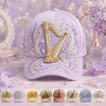 3D Music Lover Baseball Cap with Raised Piano Design